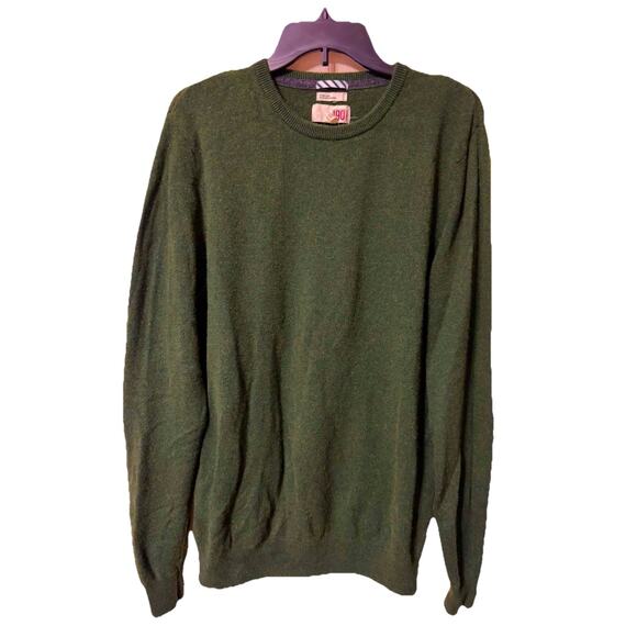 1901 Men's XXL Wool & Cashmere Sweater Pullover Long Sleeves Dark Green - Picture 1 of 7